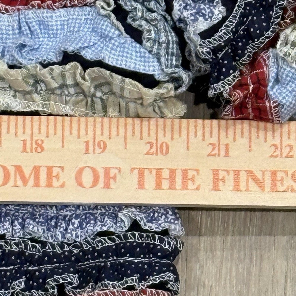 Vintage Don't Mess With Texas Ruffled Patchwork Rag Rug Cardigan Jacket L - Picture 10 of 11